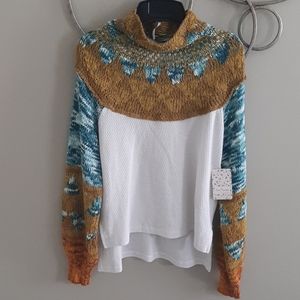 Like new Free People mock neck sweater.  Worn one time.  Tag was removed.